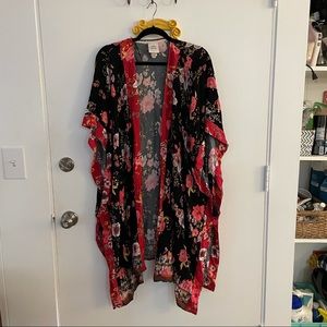 Asian inspired wrap shawl kimono